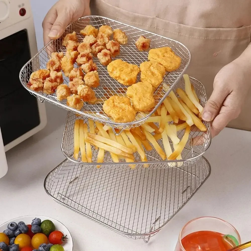 Durable Stackable Air Fryer Rack Non-Stick Stainless Steel