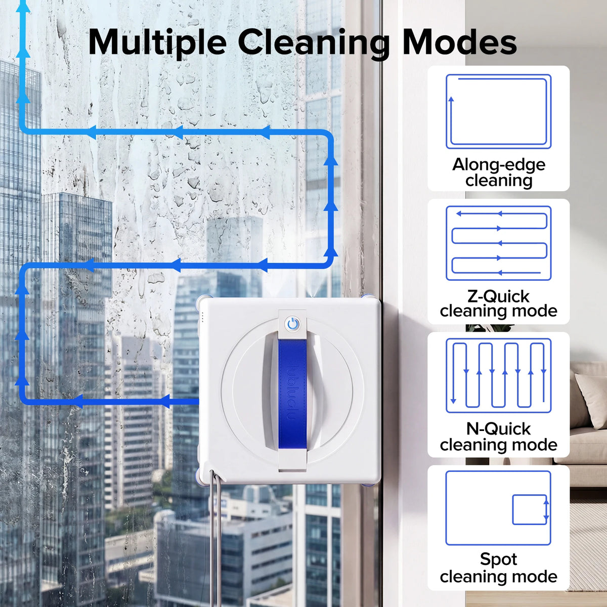 Robot Window Cleaner Lubluelu W100 Dual Water Spray