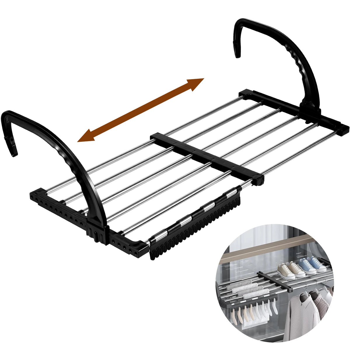 Extendable Radiator Drying Rack Stainless Steel Foldable Balcony