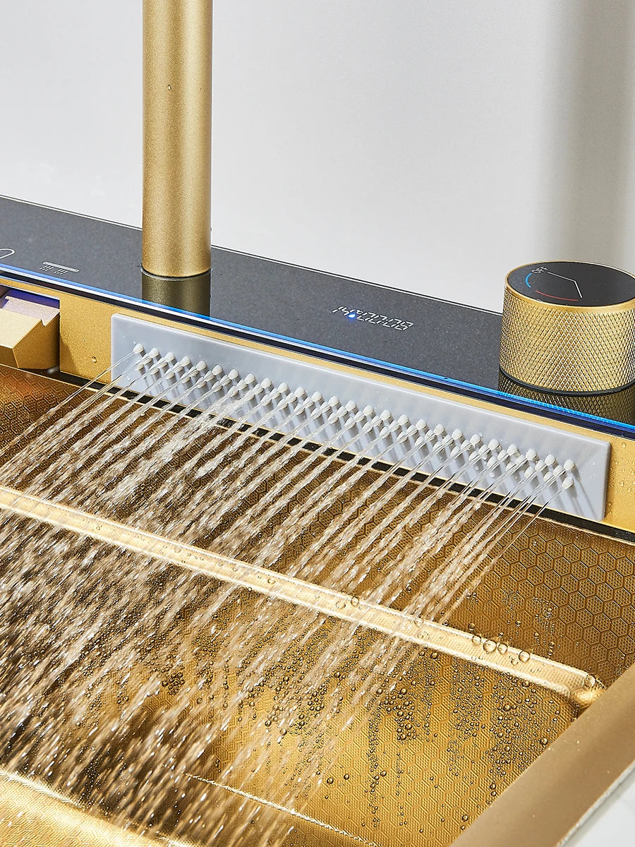 304 Stainless Steel Waterfall Sink Large Slot Integrated
