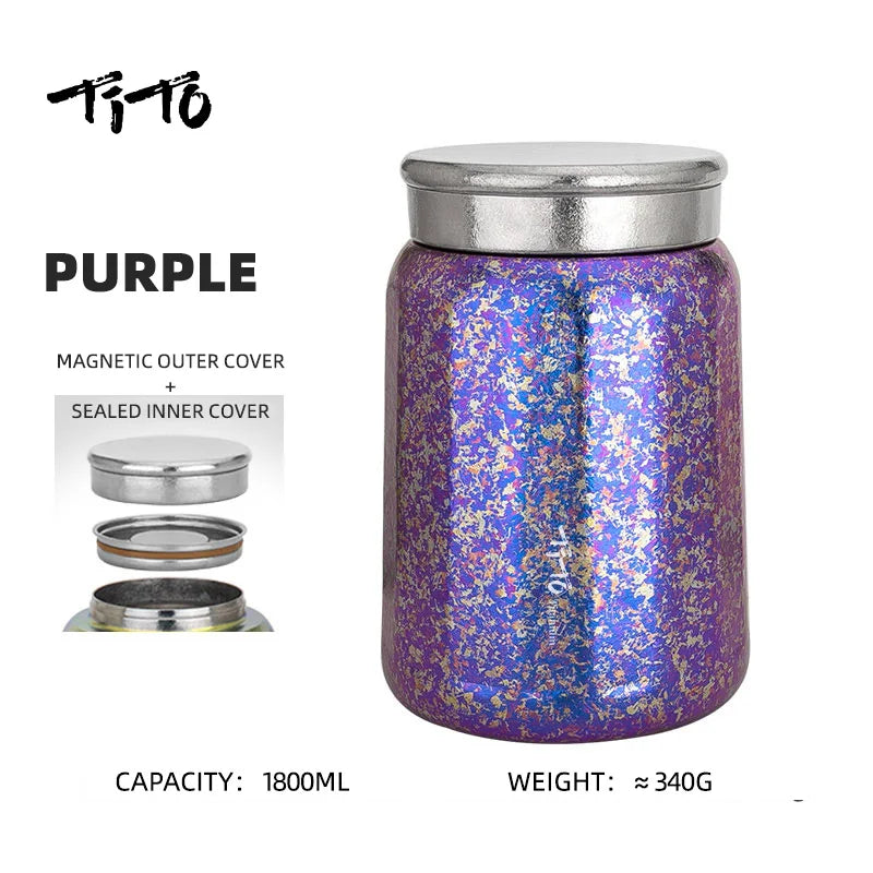 Tito Titanium Pure Titanium Tea Jar Large Storage