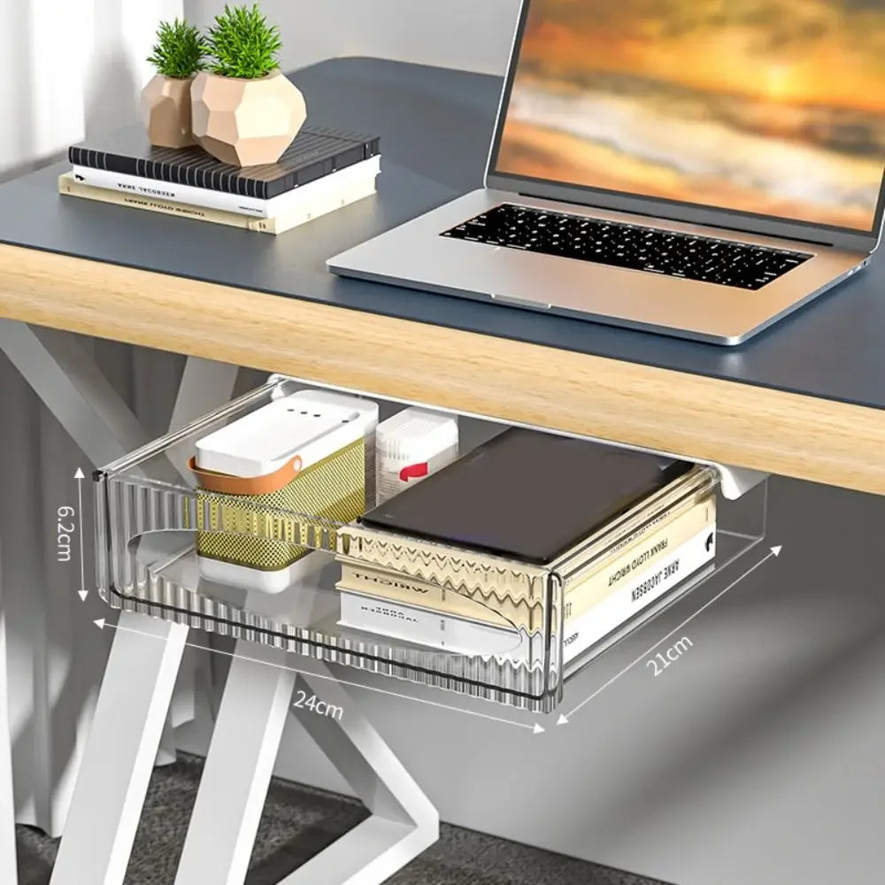 Drawer Storage Box Under Table Hidden Self-Adhesive Drawer