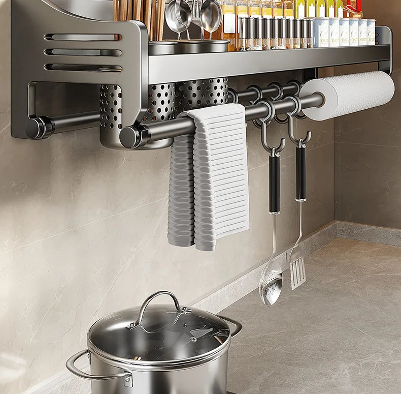 Wall-Mounted Organizer Shelf Spice Storage Rack Seasoning