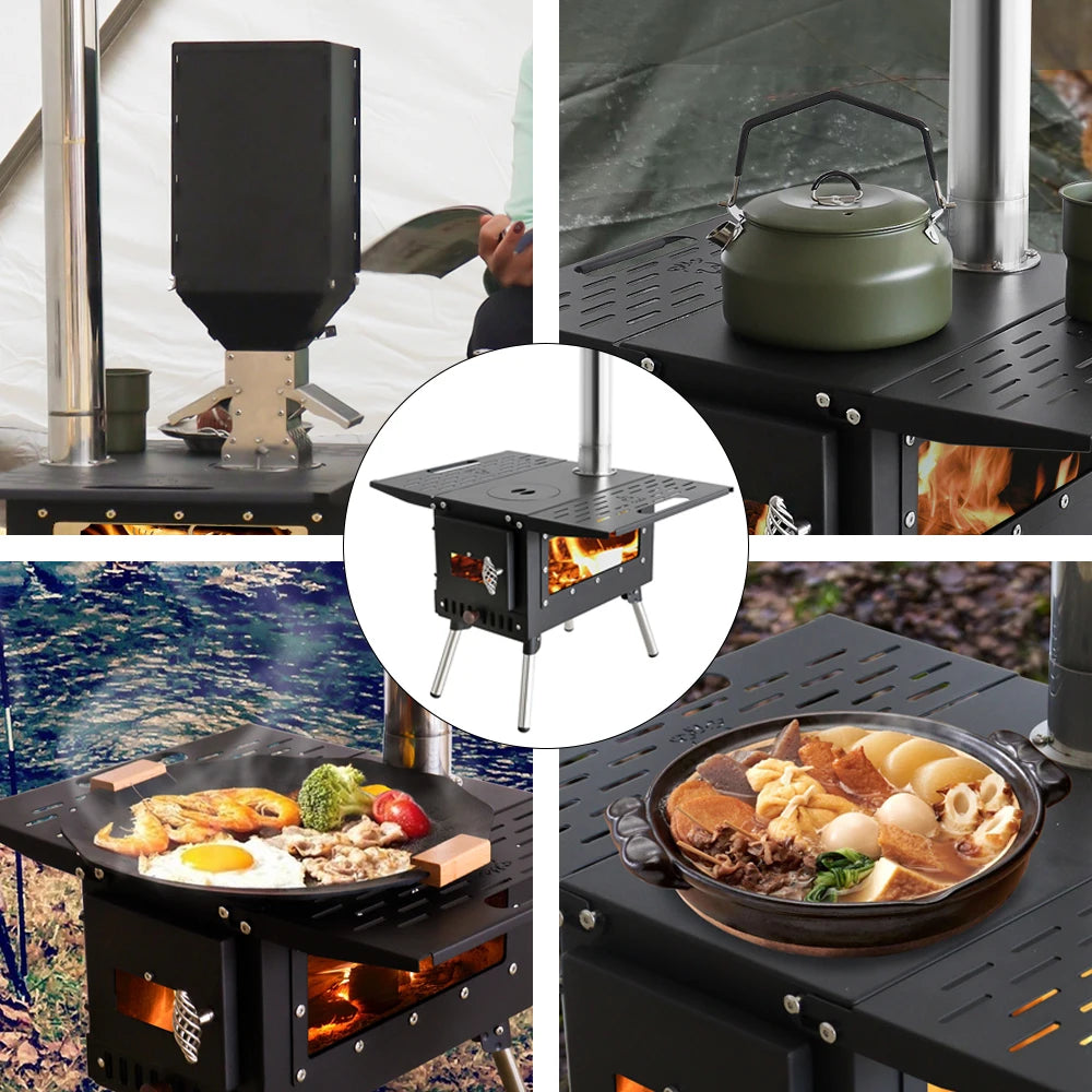Pellet Burner 16l Storage Capacity Stainless Steel Firewood