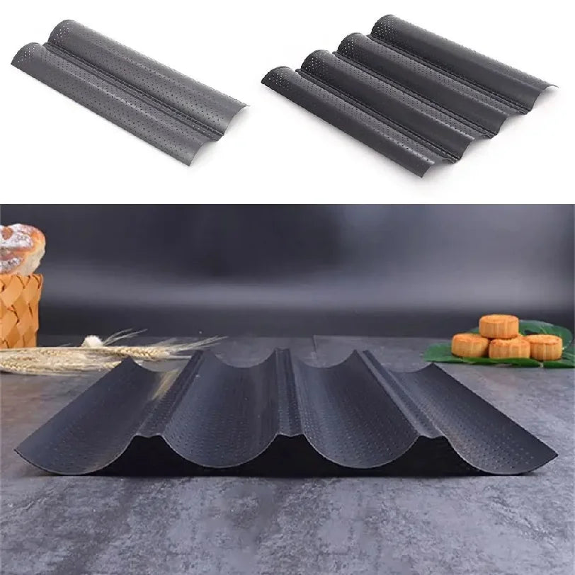Nonstick Baguette Baking Tray 2/4 Grooves Bakeware Baguette