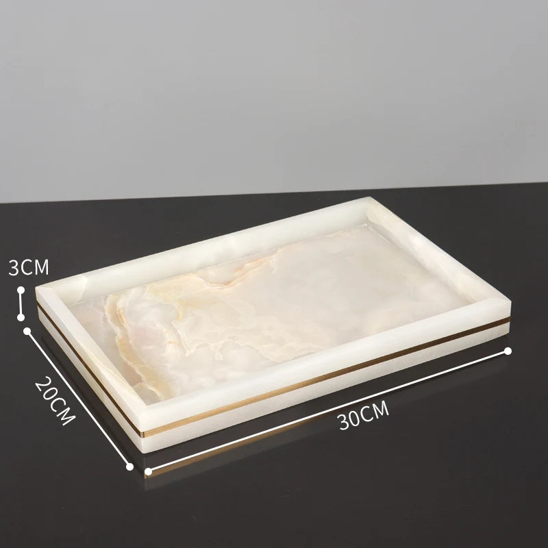 White Onyx Natural Marble Bathroom Gold Luxury Soap