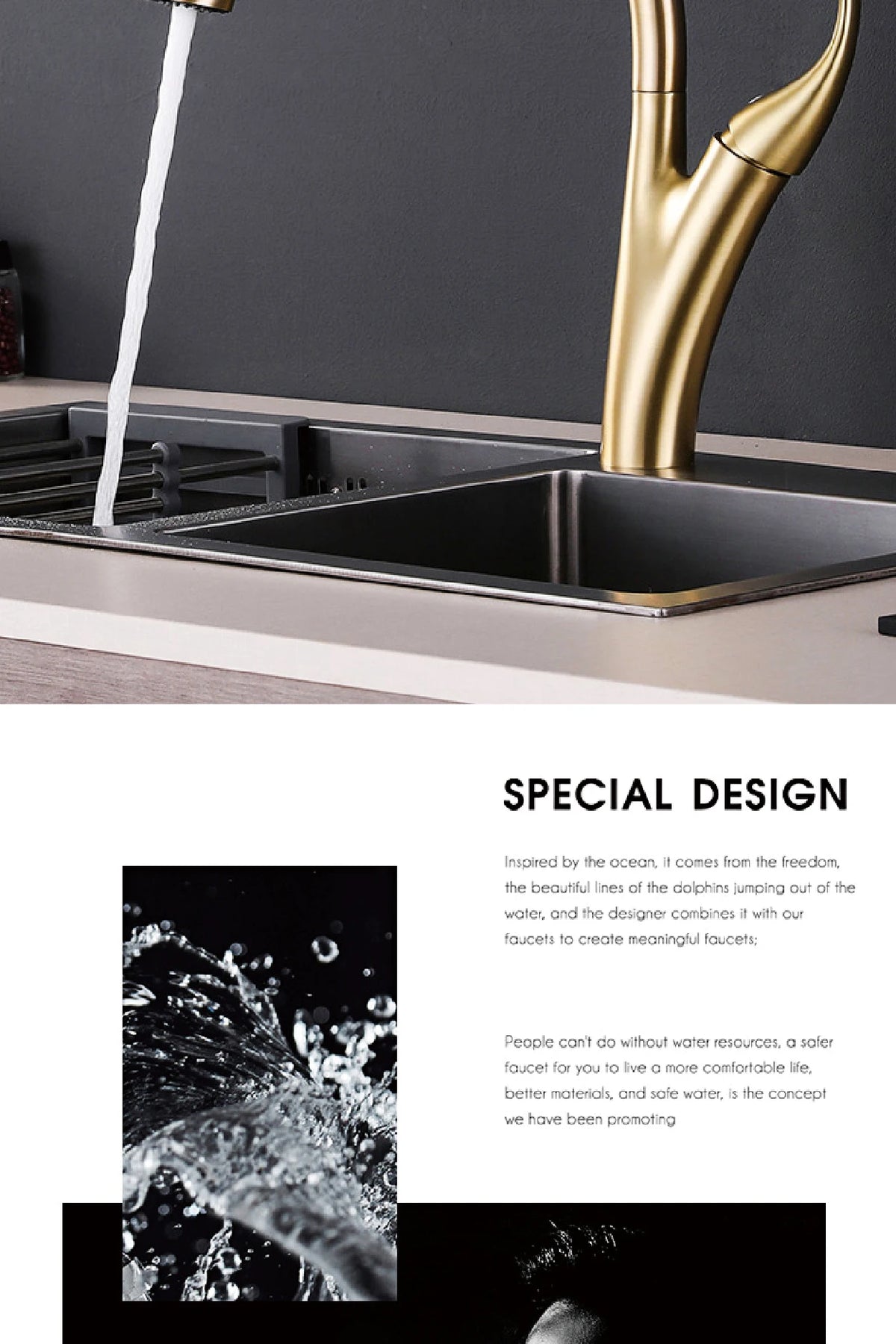Aitana Simple Design Brass Black Faucet Modern Handle