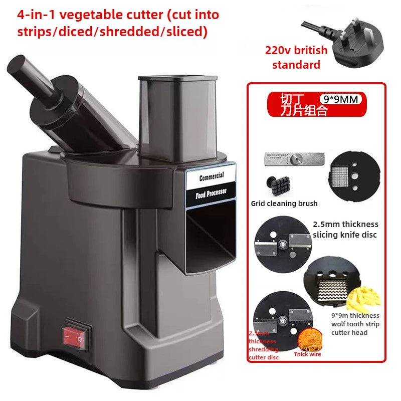 In Dual-Feed Electric Food Chopper Automatic Potato Dicer