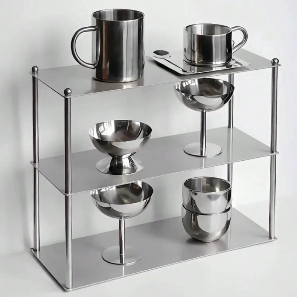Minimalist Stainless Shelves Steel Three Layers Storage Rack