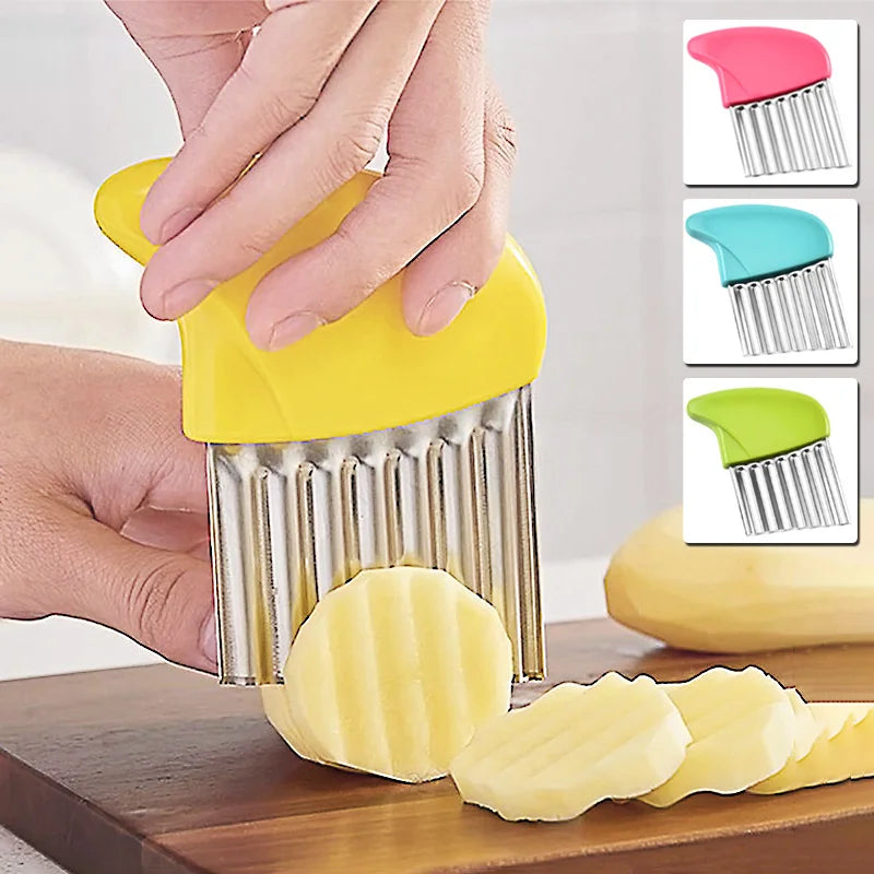 Potato Chip Slicer Vegetable Fruit Corrugated Wavy Knife