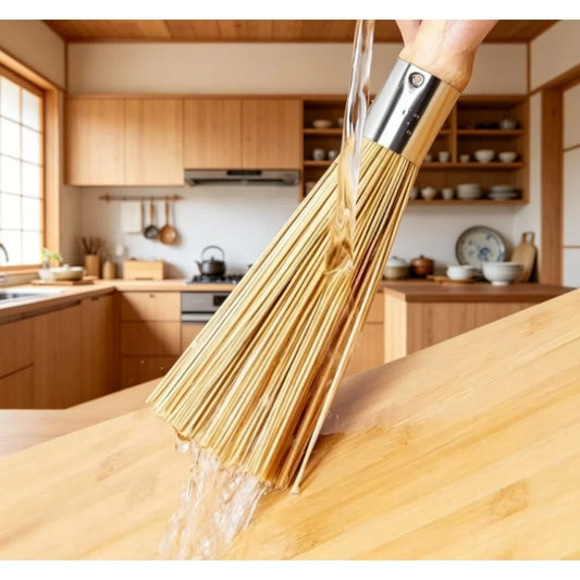 1pc Bamboo Dish Brush Oil-Resistant Stain-Removing Pot Scrubber