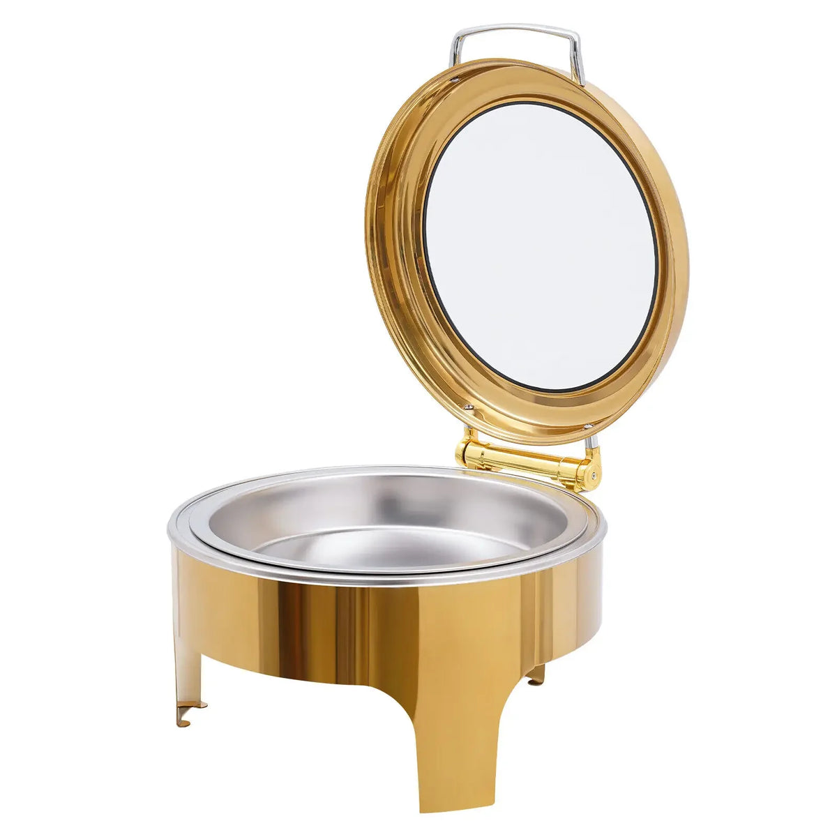 Gold 6l Stainless Steel Round Big Glass Window