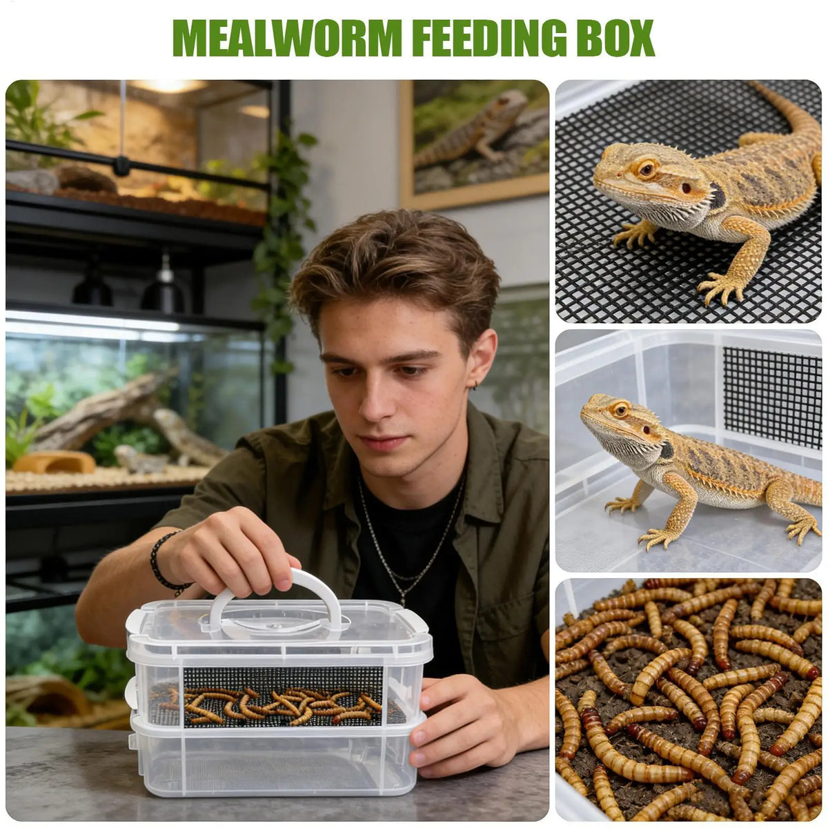 Mealworm Farm 2/3 Layer Clear Mesh Breeder Bin