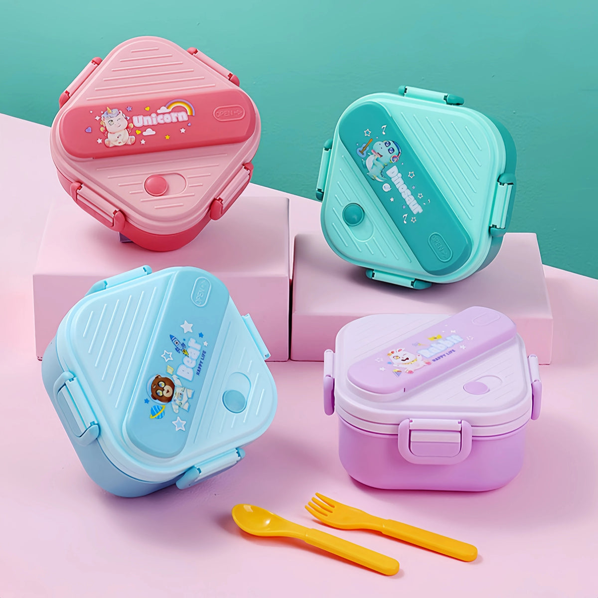 Grids Unicorn Lunch Box Children Students Sandwich Fruit