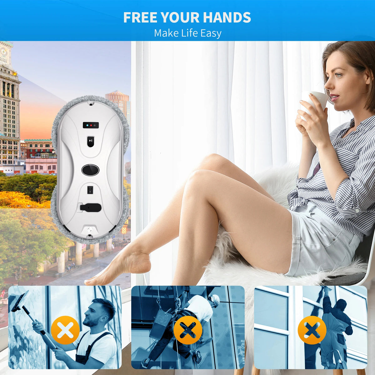 Window Cleaning Robot Water Sprayer Smart Remote Control