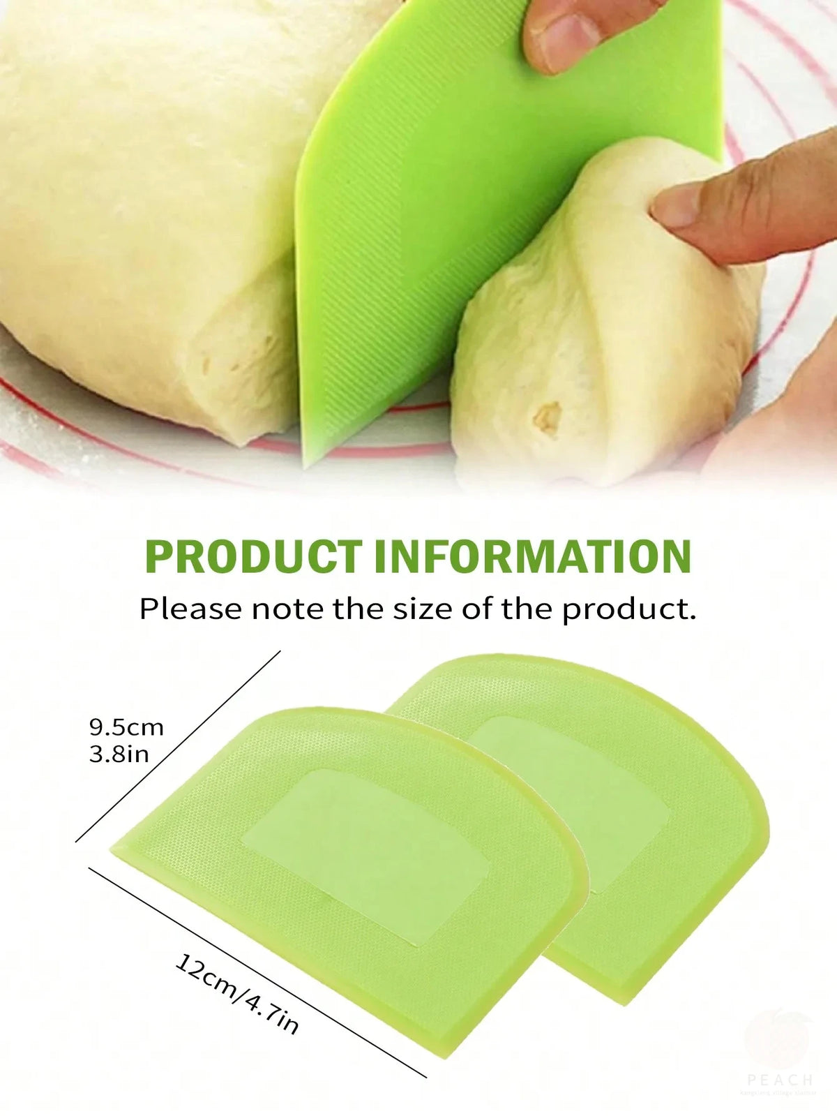 2pcs Dough Scraper Bowl Food-Safe Plastic Dough Cutter