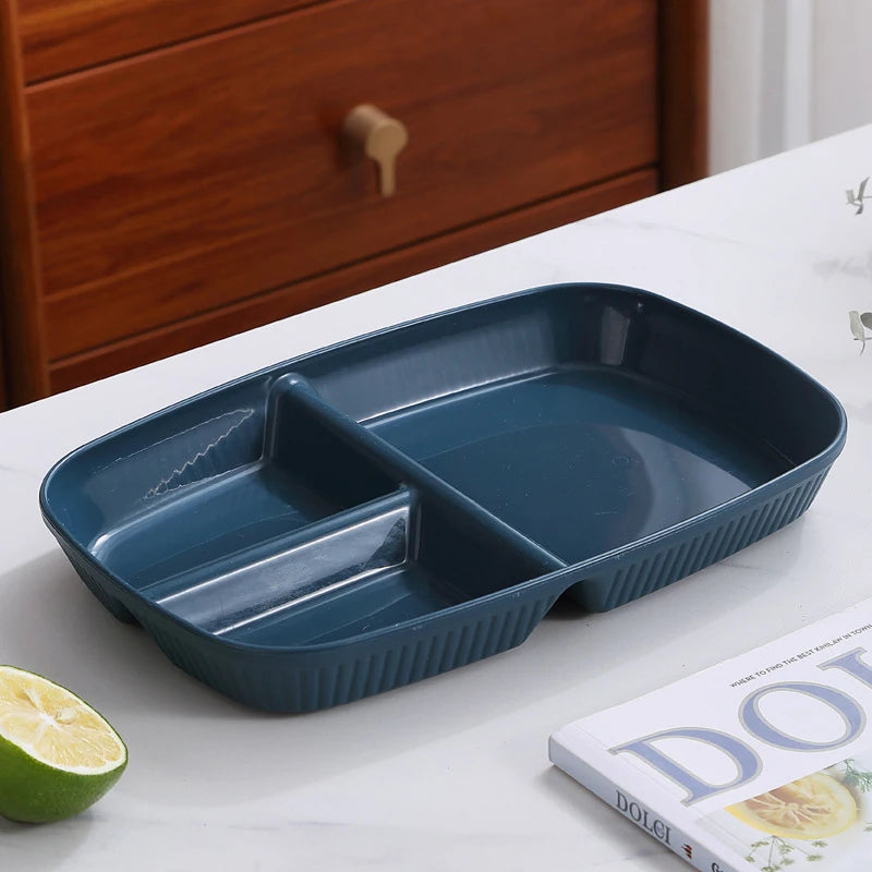 Divided Dish Diet Reusable Dinner Plate Dinnerware Portion
