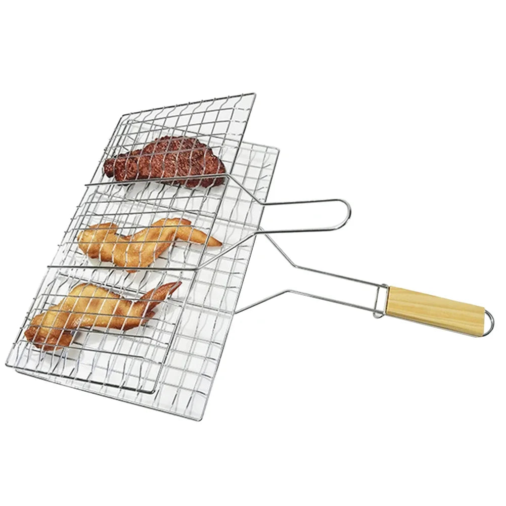Folding Outdoor Camping Stainless Steel Bbq Rack Removable