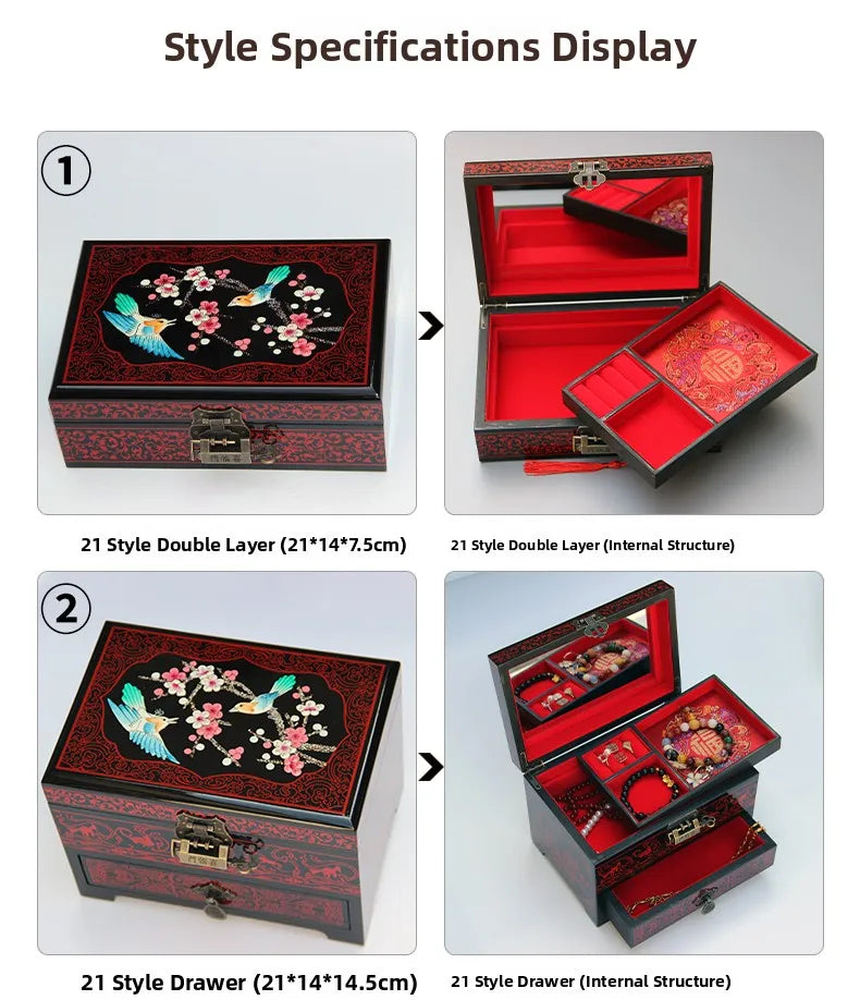 Chinese Style Wooden Lacquer Box Pu Er Tea