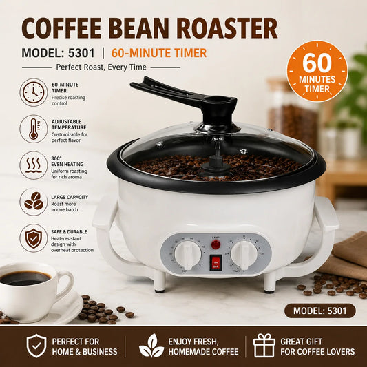 Electric Coffee Bean Roaster Temperature Control Peanut Beans