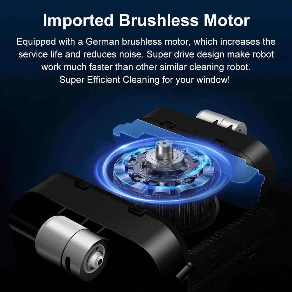 Brushless Motor Window Cleaning Robot 3200pa Suction Water