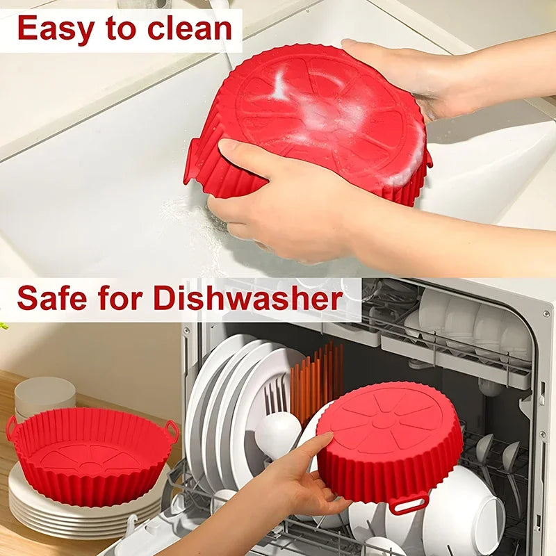 Air Fryer Silicone Basket Reusable Liner Baking Tray