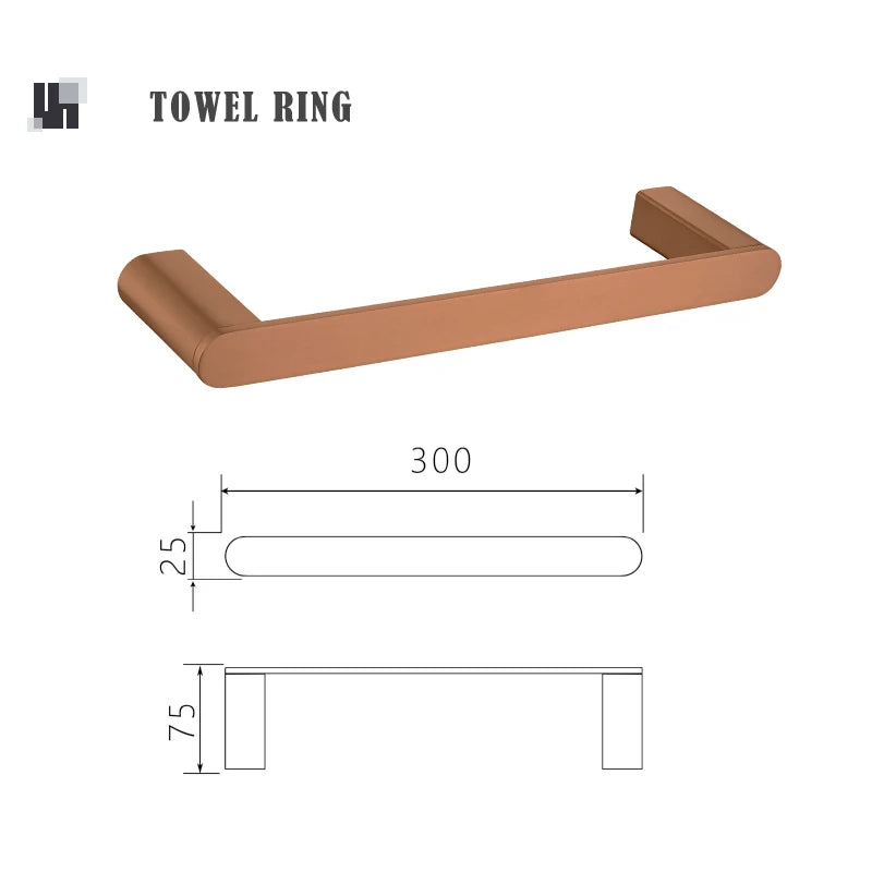 Brushed Rose Gold Storage Rack Towel Bar Tissue