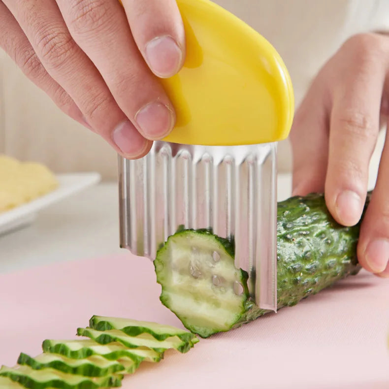 Potato Chip Slicer Vegetable Fruit Corrugated Wavy Knife