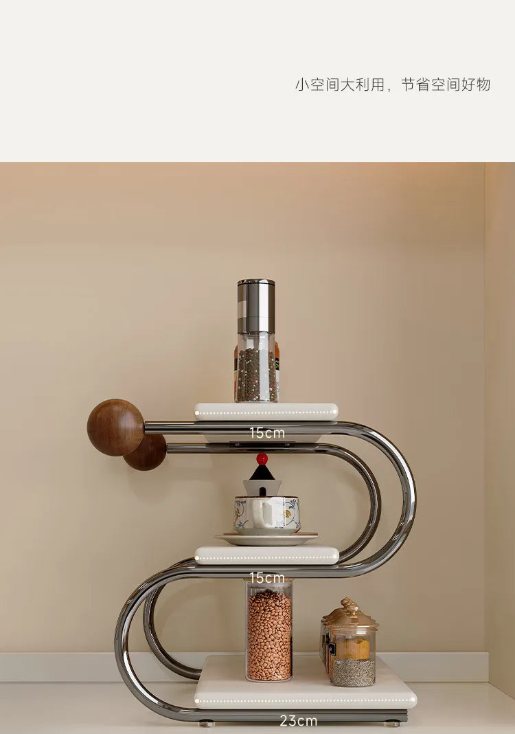 Spice Rack Trinket Shelf Display Wooden Stand Display