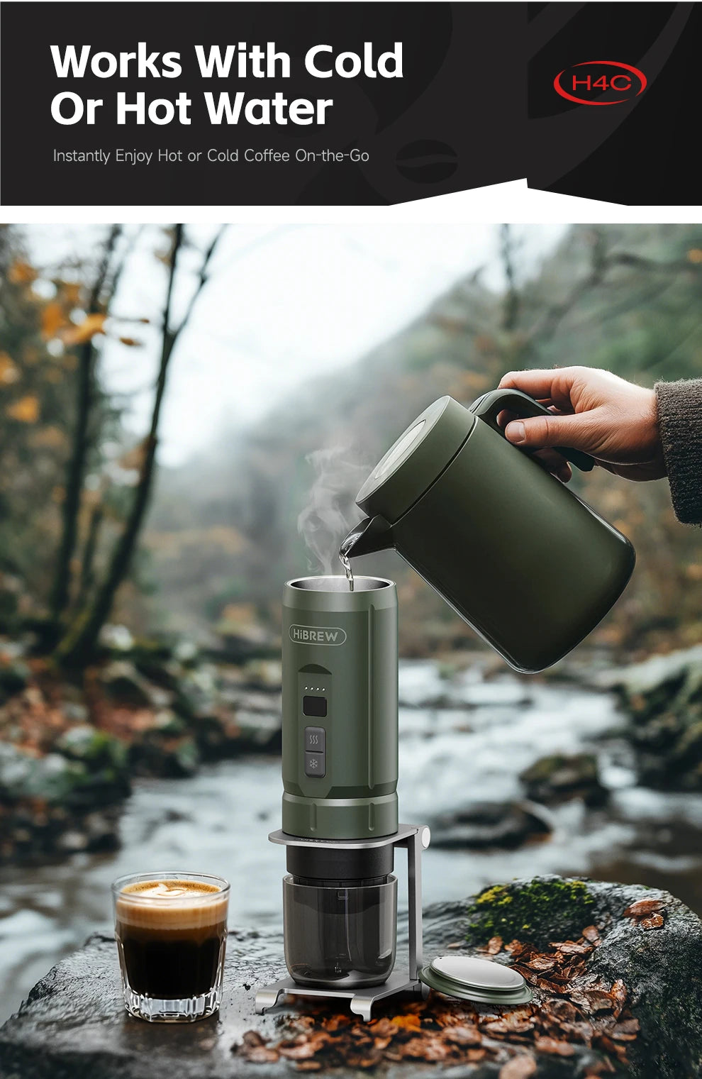 Hibrew H4c Espresso Coffee Machine 3in1 Travel Coffee
