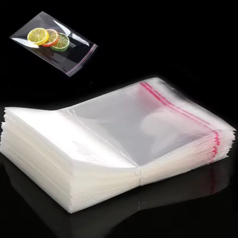 100-500pcs Clear Opp Self Adhesive Bags Transparent Plastic