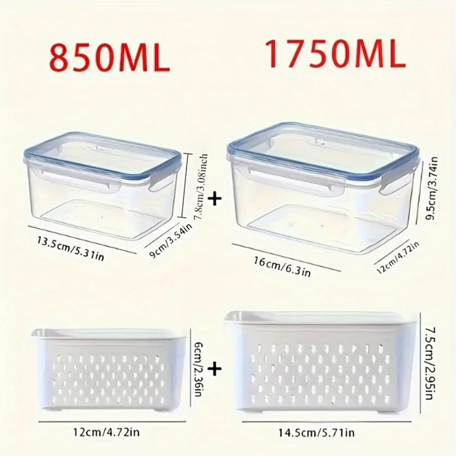 4pcs/Set Leak-Proof Food Storage Containers-Airtight Stackable