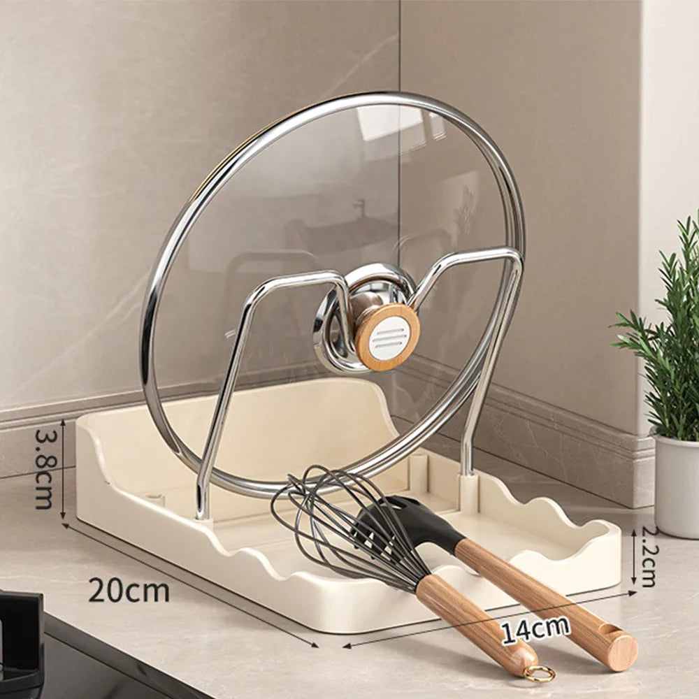 Pot Lid Rack Spoon Rest Stainless Steel Spatula