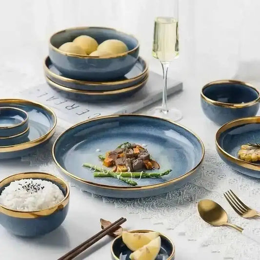 1pcs Ceramic Dishes Steak Dessert Dinner Plate Gradient