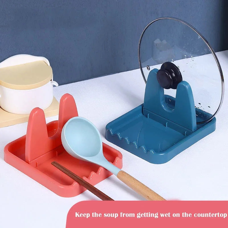 Foldable Pot Lid Rack Plastic Spoon Holder Fork
