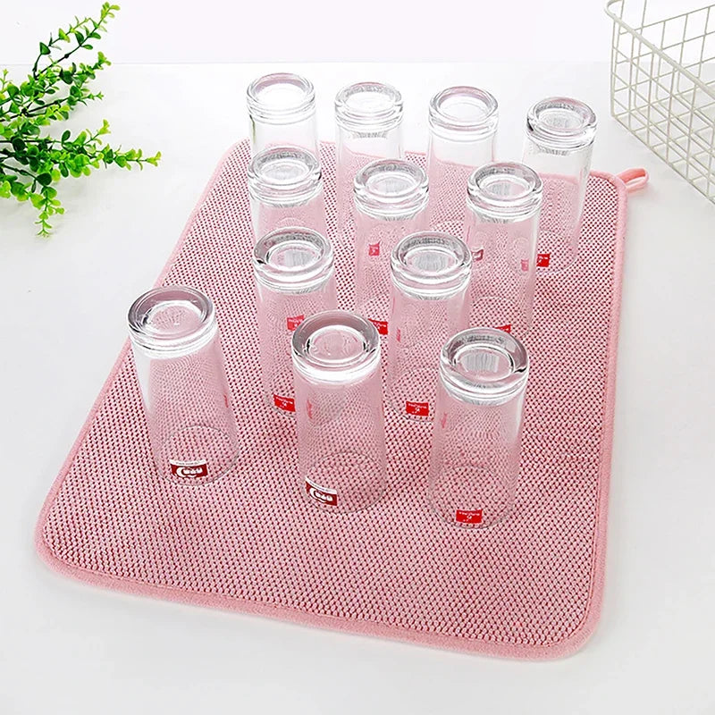 Dish Drying Mat In Cabinet Mats Microfiber Absorbent
