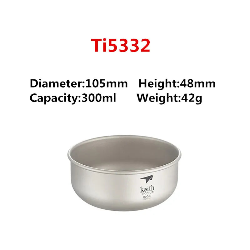 Keith Camping Tableware Titanium Bowls Pan Fruit Vegetable
