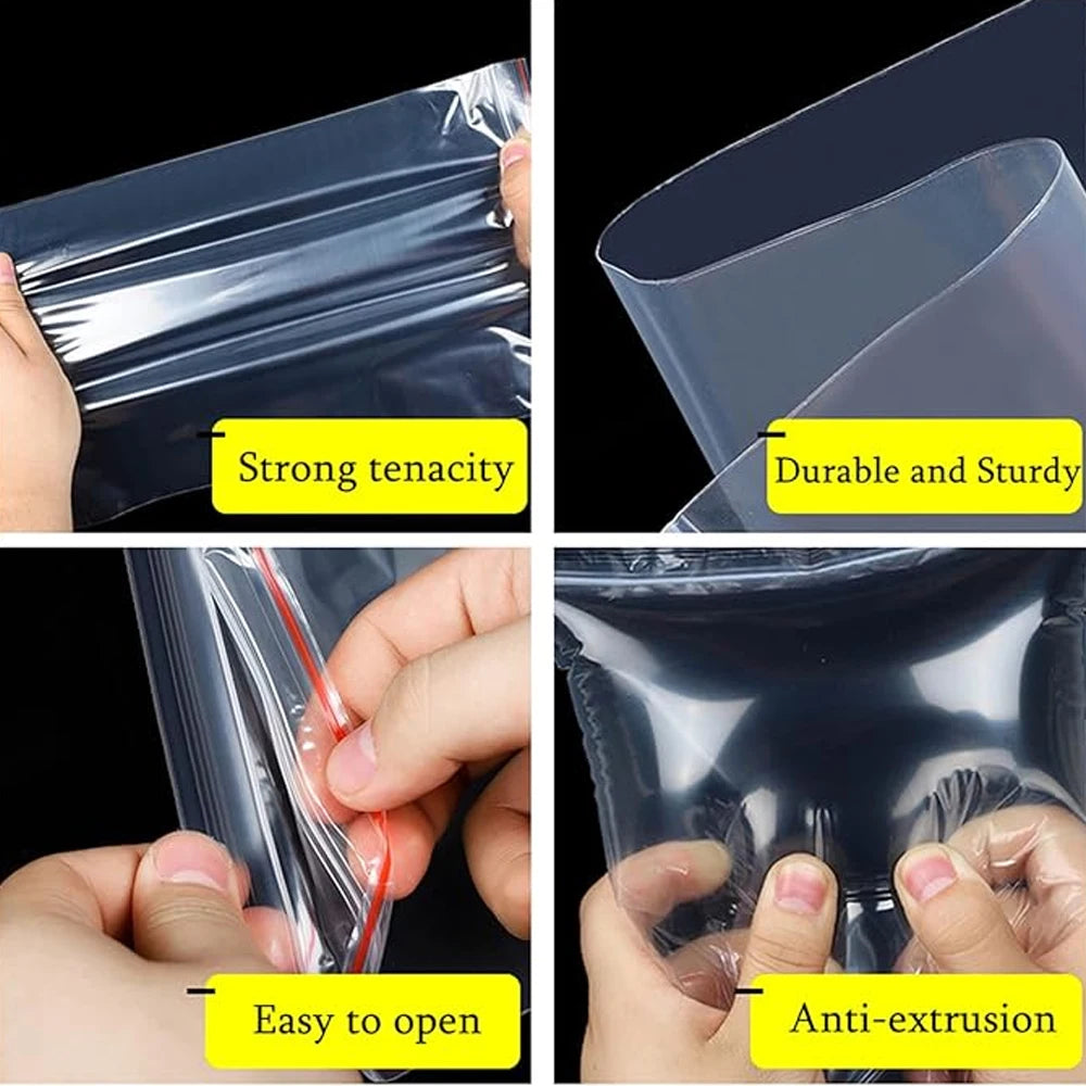 100-1000pcs Small Zip Lock Plastic Bags Transparent Plastic