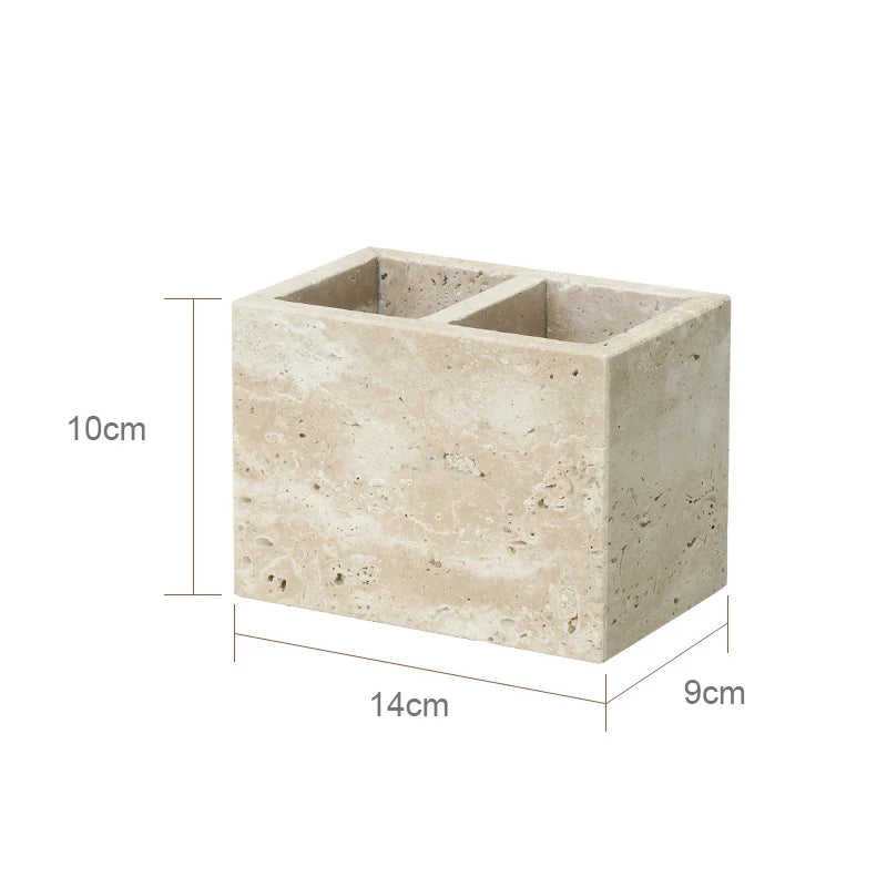 Travertine Bathroom Luxury Soap Dish Soap Dispenser Reed