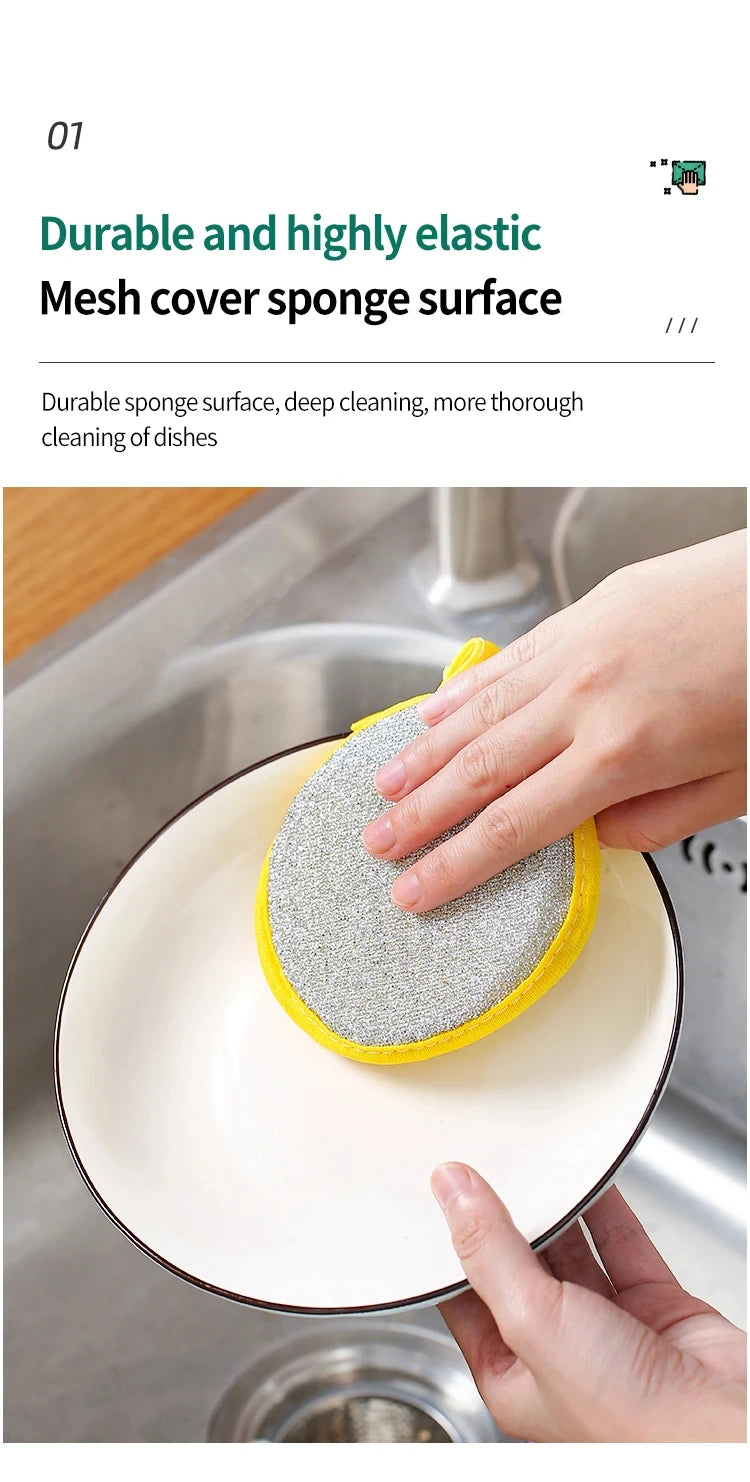 Dish Washing Sponge Dishwashing Magic Sponges Cloth Double-Sided
