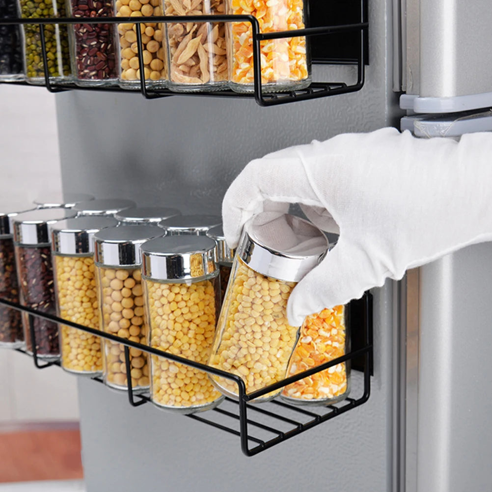 Magnetic Spice Rack Refrigerator Magnetic Shelf 2pcs Spice