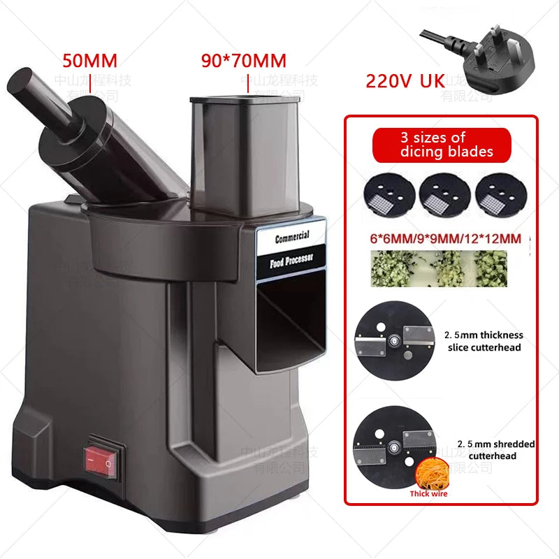220v 3-In-1 Vegetable Cutter Dual Feeder Newly Upgraded