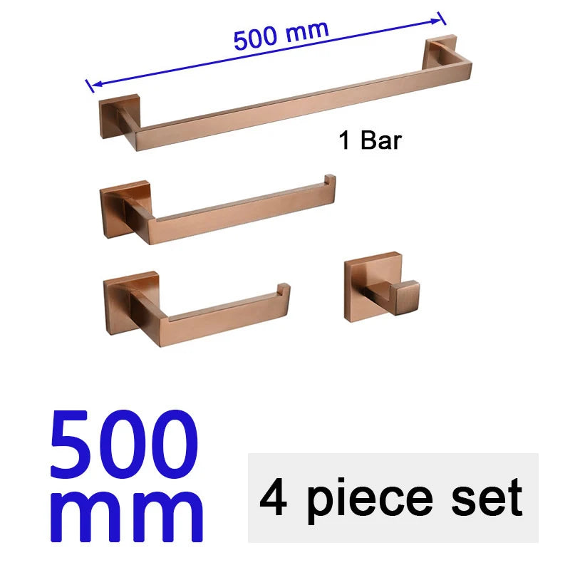 Brushed Rose Gold Bathroom Hardware Square Bath Toilet