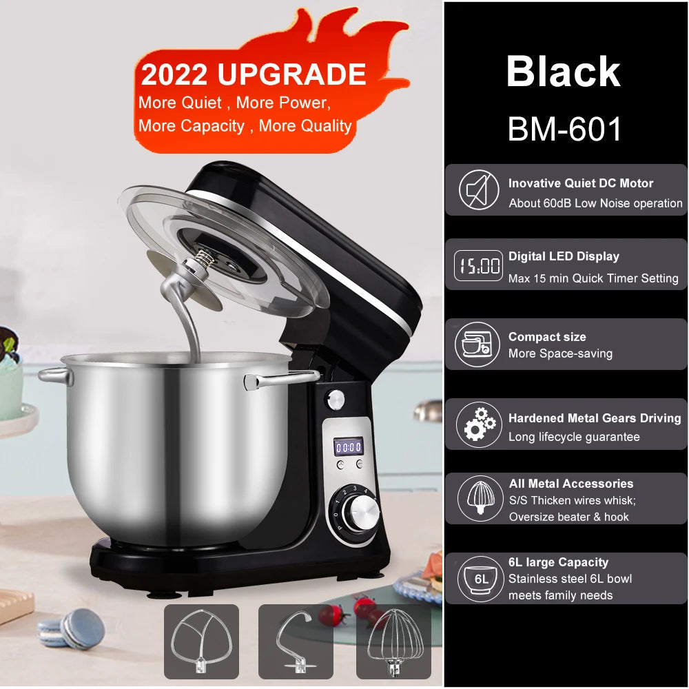 Biolomix Food Stand Mixer Blender Quiet Motor Cream