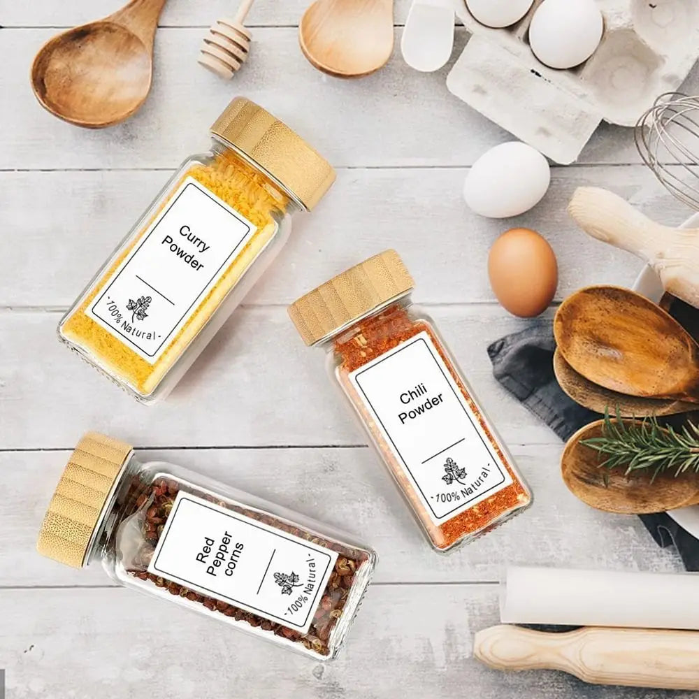 120ml Glass Spice Jars 4oz Square Spice Bottles