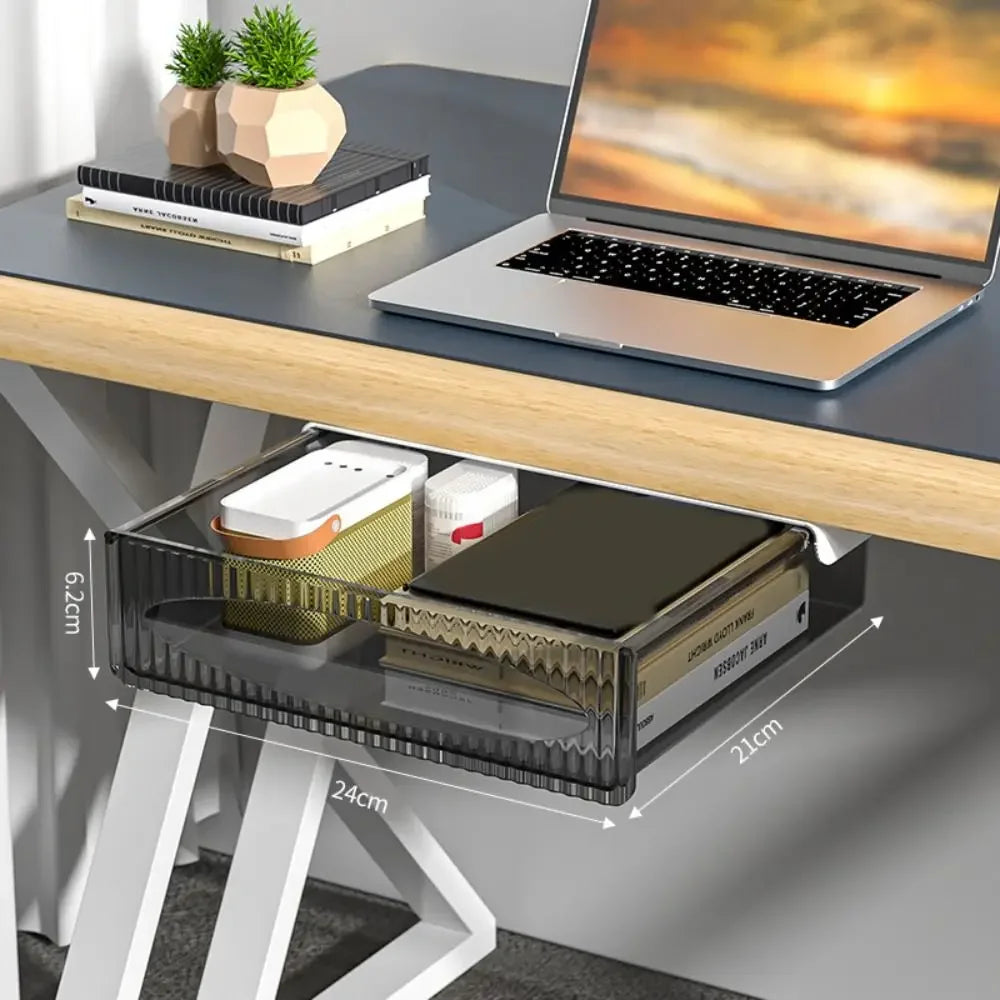 Drawer Storage Box Under Table Hidden Self-Adhesive Drawer