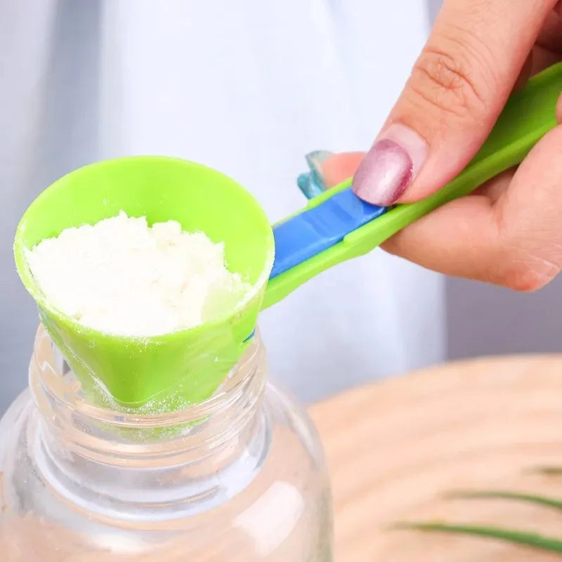 4/1pcs Creative Protein Powder Sliding Spoon Funnel Spoons