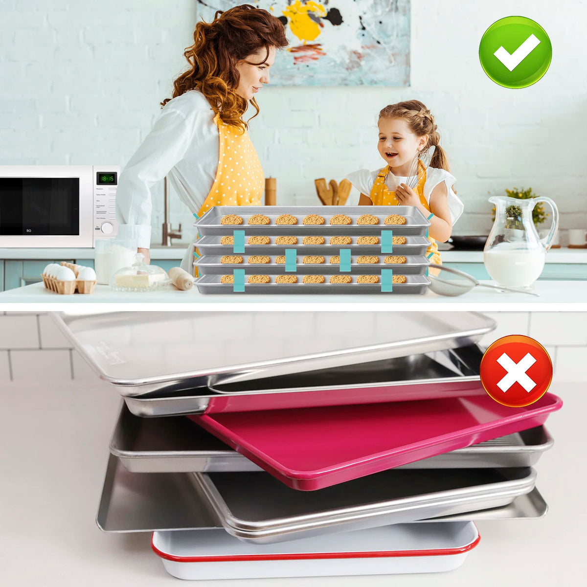 16pcs Baking Sheet Stackers Space-Saving Tray Stacking Holder