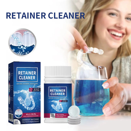 100pcs Denture Cleaner Tablets Retainer & False Tooth