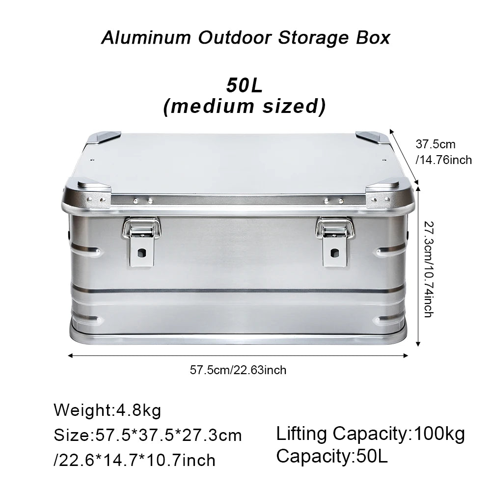 80l Outdoor Aluminum Alloy Storage Box Camping Picnic